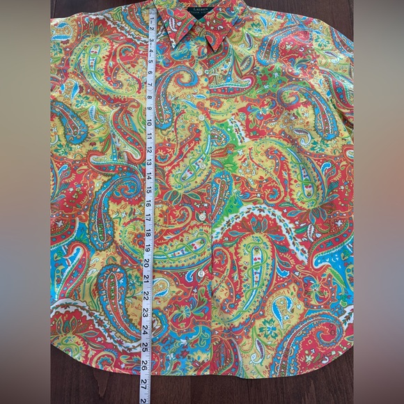 Women’s 2X Ralph Lauren multicolor paisley long sleeve button down shirt - Picture 6 of 12